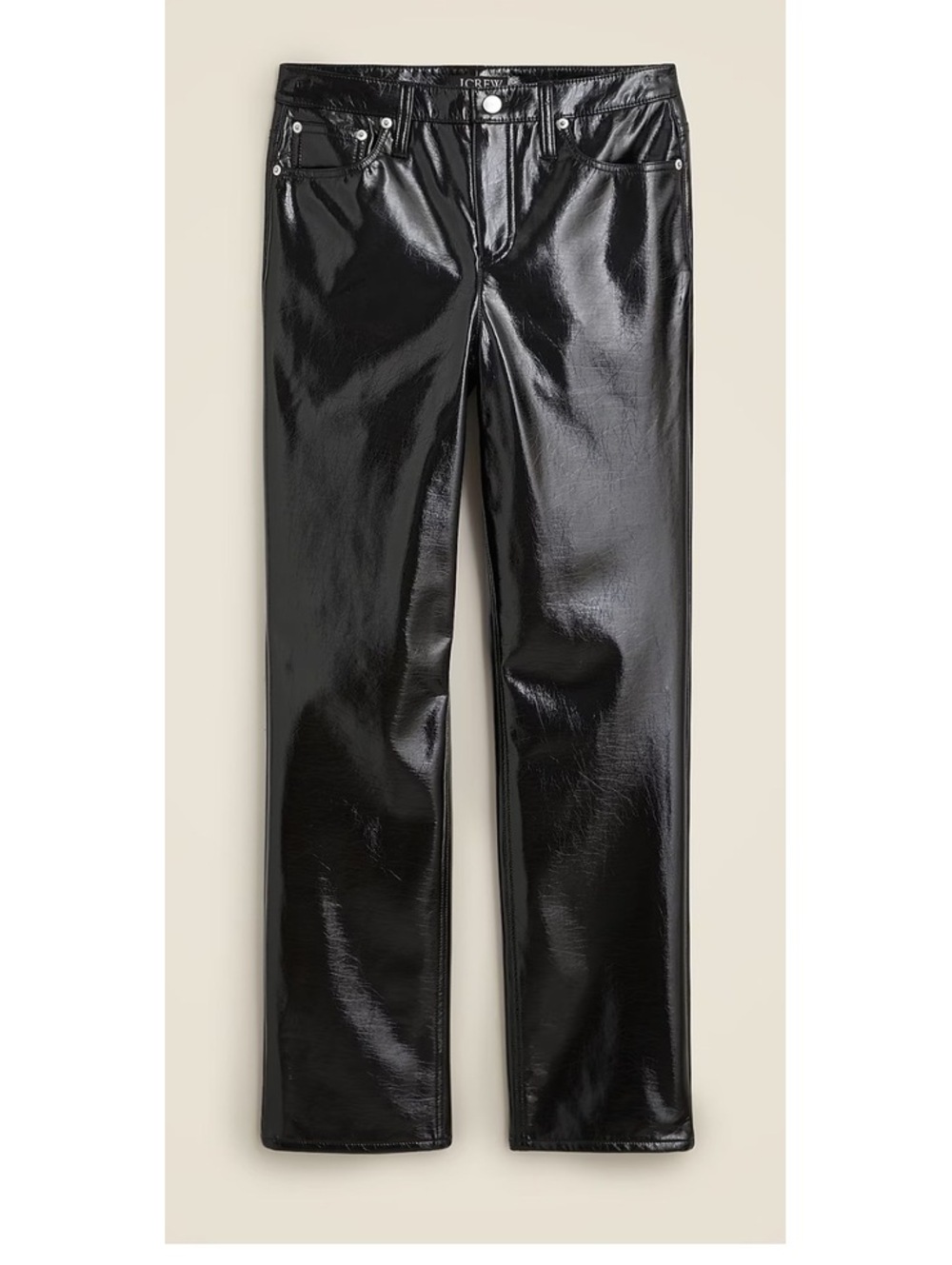 J.Crew Patent Faux Leather Pants Black Size 28 NWT